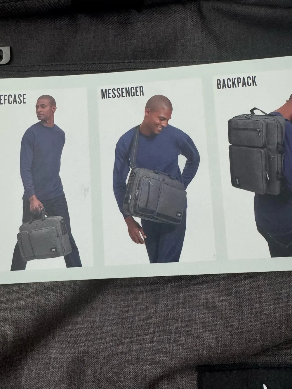 NWT Solo New York Duane Hybrid Briefcase Backpack Messenger Bag Gray 15.6 Laptop